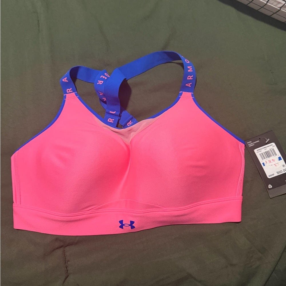 Under Armour Pink and Blue Sports Bra